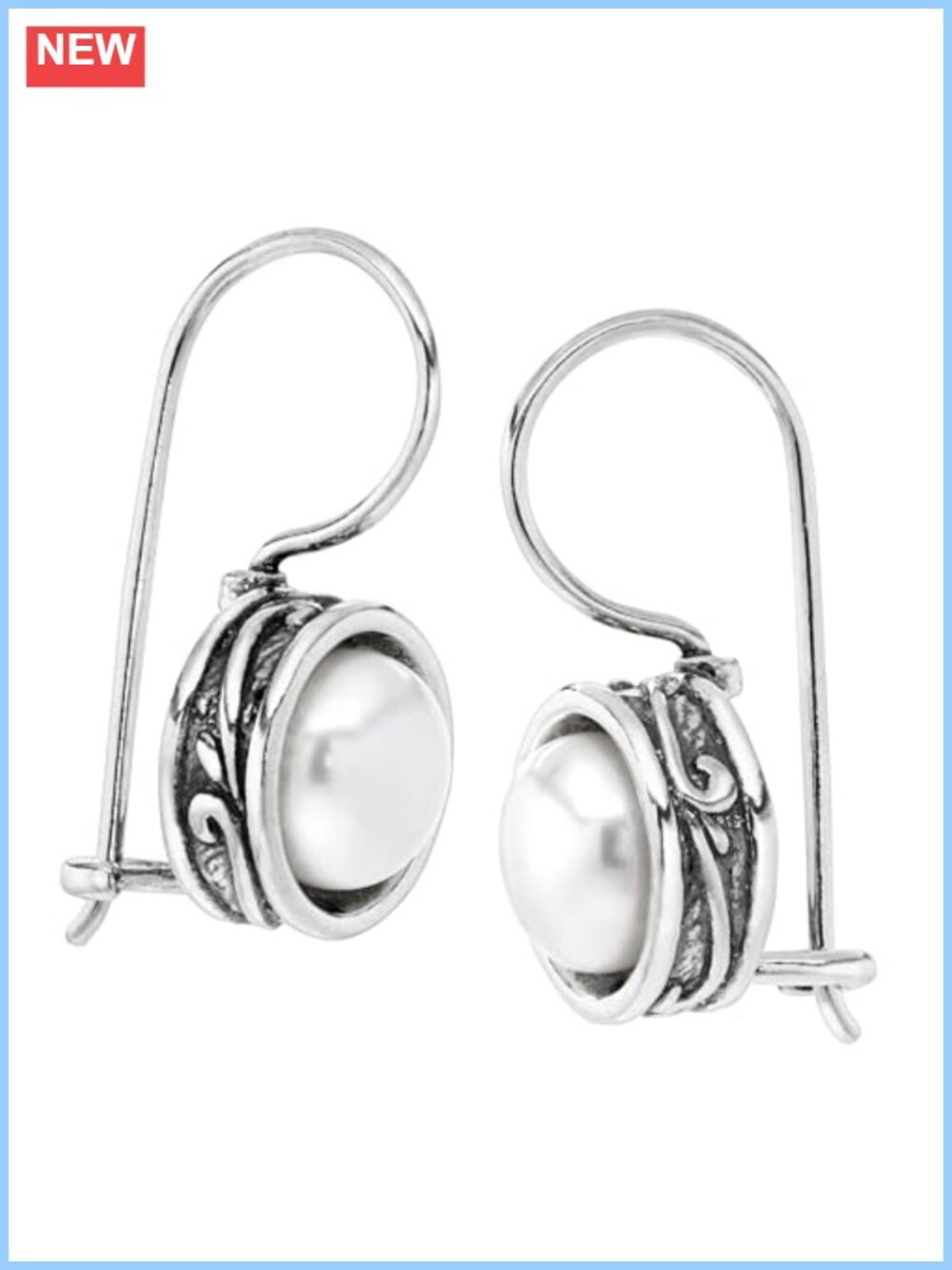 Sterling Silver Freshwater Pearl Drop Dangle Earrings